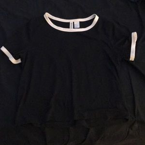 Black shirt with white trim